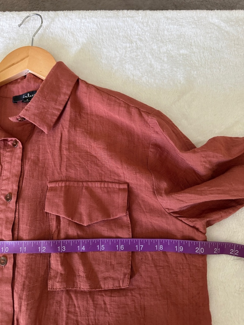 Lulu’s Rust Button-Up Shirt - Picture 4 of 6